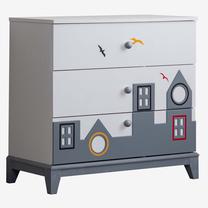 Komoda Kalune Design Cýty-G-Sýfonyer, balta sp./pilka sp., 87 cm x 90 cm x 45 cm