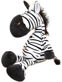 Mīkstā rotaļlieta zebra Lean Toys, balta krās./melna krās., 25 cm