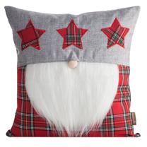 Kalėdinis dekoratyvinės pagalvėlės užvalkalas PSWA-296, mėlyna/balta/raudona, 45 cm x 45 cm