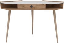 Rakstāmgalds ar atvilktnēm Kalune Design Supra 550ARN1166, 130.8 cm x 55 cm, 85.2 cm, balts krās./priedes krās.