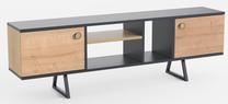 ТВ стол Kalune Design Sally, антрацитовый цв./дубовый цв., 160 см x 29.5 см x 50 см