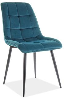 Valgomojo kėdė Chic Matt Velvet 77, juoda sp./turkio sp., 50 cm x 43 cm x 88 cm