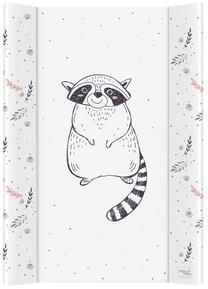 Pārvalks pārtinamajai virsmai Ceba Baby Short Raccoon Hard, 70 cm x 50 cm, balta krās.