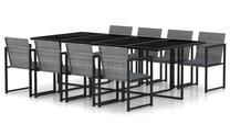 Āra mēbeļu komplekts VLX Outdoor Dining Set, melns krās./antracīts krās., 8 sēdvietas