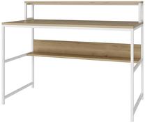 Rašomasis stalas su lentyna Kalune Design Trendy, 120 cm x 60 cm, 93 cm, ruda sp./balta sp.