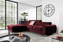 Kampinė sofa Grayson Velvetmat 25, tamsiai violetinė sp., kairinė, 205 x 278 cm x 92 cm