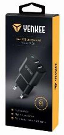 Telefono įkroviklis Yenkee, USB Type A, juoda sp., 12 W