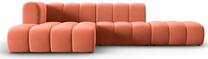 Kampinė sofa Micadoni Home Lupine Velvet, koralinė sp., kairinė, 294 x 175 cm x 70 cm
