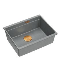 Virtuves izlietne Quadron Logan 100, granīts, 59 cm x 45 cm x 21.5 cm, sudraba krās./vara krās.