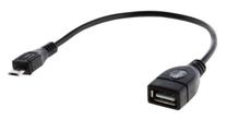 Adapteris Savio USB A female, Micro USB B male, melna krās.