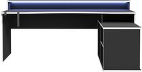 Rašomasis stalas su lentyna Forte TZRB214B3-M240, 200 cm x 69.8 cm, 73.5 cm, juoda sp.