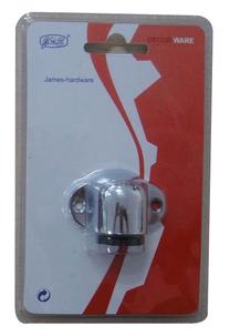 Durų atrama James Hardware DS020CC, 3.1 cm x 5.2 cm, Ø 2.8 cm, guma/plienas, chromo sp.