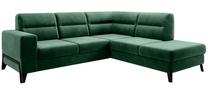 Kampinė sofa Cassara Lukso 35, žalia sp., dešininė, 237 x 277 cm x 100 cm