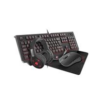 Laidinis klaviatūros ir pelės komplektas Genesis Set 4in1 cobalt 300, EN, juoda sp.