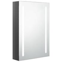 Pakabinama vonios spintelė su veidrodžiu VLX High Gloss, pilka sp., 13 cm x 50 cm x 70 cm
