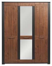 Spinta Bogfran Naomi 8, riešuto sp./ruda sp., 160 cm x 57 cm x 204 cm, su veidrodžiu