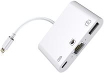 Adapteris MicroConnect Lightning - Lightning/RJ-45/USB LIGHT-HUB2 Lightning male, Lightning/RJ-45/USB - female, balta krās.