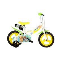 Vaikiškas dviratukas su papildomais ratukais, vaikų Dino Bikes Furry Fun 612L-PK, geltona sp./žalia sp., 12"