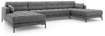 Sofa Micadoni Home Mamaia Velvet Panoramic, šviesiai pilka sp., 383 x 185 cm x 75 cm