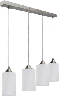 Valgusti rippuv Bosco, E27, 4 x 60 W, valge v. / satiin nikkel v.