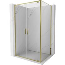 Dušo kabina Mexen Exo, stačiakampė, be padėklo, 70 cm x 100 cm x 200 cm, skaidri sp./aukso sp./grūdintas