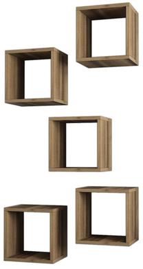 Sieninė lentyna Kalune Design Box 845HCT1609, riešuto sp., 30 cm x 24 cm x 30 cm