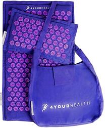 Akupunktūras masāžas paklājiņš 4YourHealth Acupressure Mat With Bag, 68 cm, violeta krās.