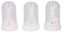 Dekorācija Grundig Christmas Dome ar LED apgaismojumu, 9 cm, 5.5 cm, caurspīdīga krās./balta krās., 3 gab.