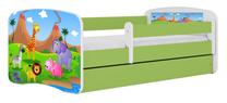 Vaikiška lova Kocot Kids Babydreams Safari, žalia sp., 80 x 180 cm, su patalynės dėže, su čiužiniu