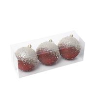Ziemassvētku eglīšu rotaļlietu komplekts Christmas Touch SYCB-2120, balta krās./rozā krās./daudzkrāsaina, 8 cm, plastmasa, 3 gab.
