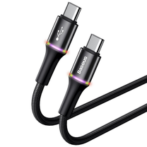 Laidas Baseus, 2 x USB-C, 200 cm, juoda sp., 60 W
