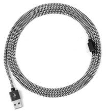 Laidas ART USB 2.0 A male, Micro USB male, 2 m, balta sp./juoda sp.