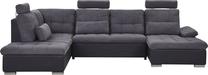 Kampinė sofa - lova Beliani Halden, pilka sp., 323 x 214 cm x 106 cm