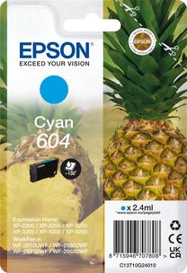 Rašalinio spausdintuvo kasetė Epson C13T10G24010 604, žalsvai mėlyna (cyan) sp., 2.4 ml