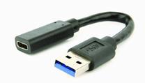 Adapteris Gembird USB Type-A To USB Type-C A-USB3-AMCF-01 A-USB3-AMCF-01 USB Type-C, USB Type A, 0.1 m, juoda sp.