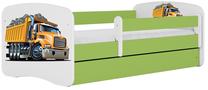 Vaikiška lova Kocot Kids Babydreams Truck, žalia sp., 80 x 160 cm, su patalynės dėže, be čiužinio