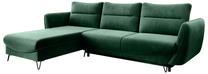 Kampinė sofa Silva Lukso 35, žalia sp., kairinė, 201 x 276 cm x 100 cm