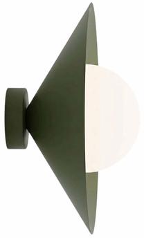 Lampa sienas Emibig Mono 1S 1881/K1S, E14, 1 x 10 W, balta krās. / zaļa krās., 30 x 30 cm