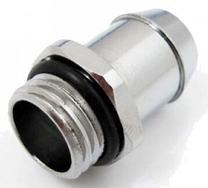 Jungtis XSPC hose tail 1/4" on 13mm, sidabro sp.