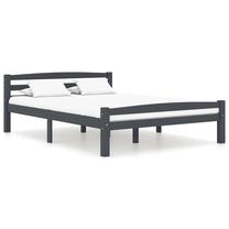 Lova pusantros vietos VLX Solid Pinewood, 120 x 200 cm, pilka sp., be čiužinio, su grotelėmis