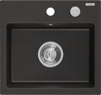Кухонная мойка Mexen Milo, гранит, 43.5 см x 41 см x 17.1 см, metallic black/gold+chrome цв.