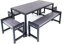 Lauko baldų komplektas DM Grill Garden 4, juoda sp./pilka sp., 6 vietų