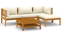 Āra mēbeļu komplekts VLX Garden Lounge Set, krēmkrāsas krās./brūns krās., 3-4 sēdvietas
