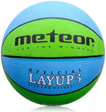 Баскетбольный мяч Meteor Layup, 3 размер, синий цв./зеленый цв.