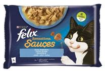 Mitrā kaķu barība Felix Sensations Fish Selection, zivs, 0.085 kg x 4 gab.