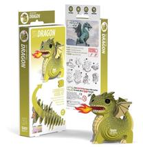 3D dėlionė Dragon, 18.5 cm x 2.5 cm, 20 vnt., žalia sp.