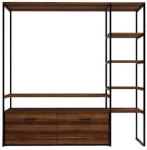 TV galds Kalune Design Nigaran L556, melns krās./valriekstu krās., 180 cm x 40 cm x 180 cm