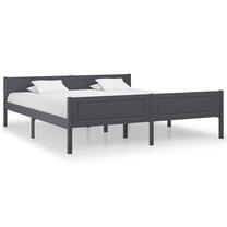 Lova dvigulė VLX Solid Pinewood, 180 x 200 cm, pilka sp., be čiužinio, su grotelėmis