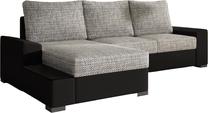 Kampinė sofa Negro Berlin 01, Soft 11, juoda sp./pilka sp., kairinė, 160 x 245 cm x 90 cm