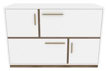 Komoda Kalune Design Mares 322RTC1505, balta sp./riešuto sp., 81.6 cm x 120 cm x 45 cm